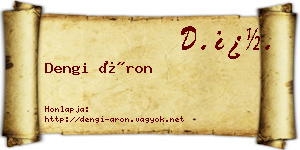 Dengi Áron névjegykártya
